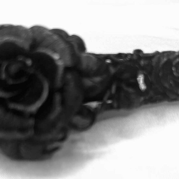 Vintage Black Rose Metal Hair Barrette – Gothic Style, 1990s - Picture 2 of 9